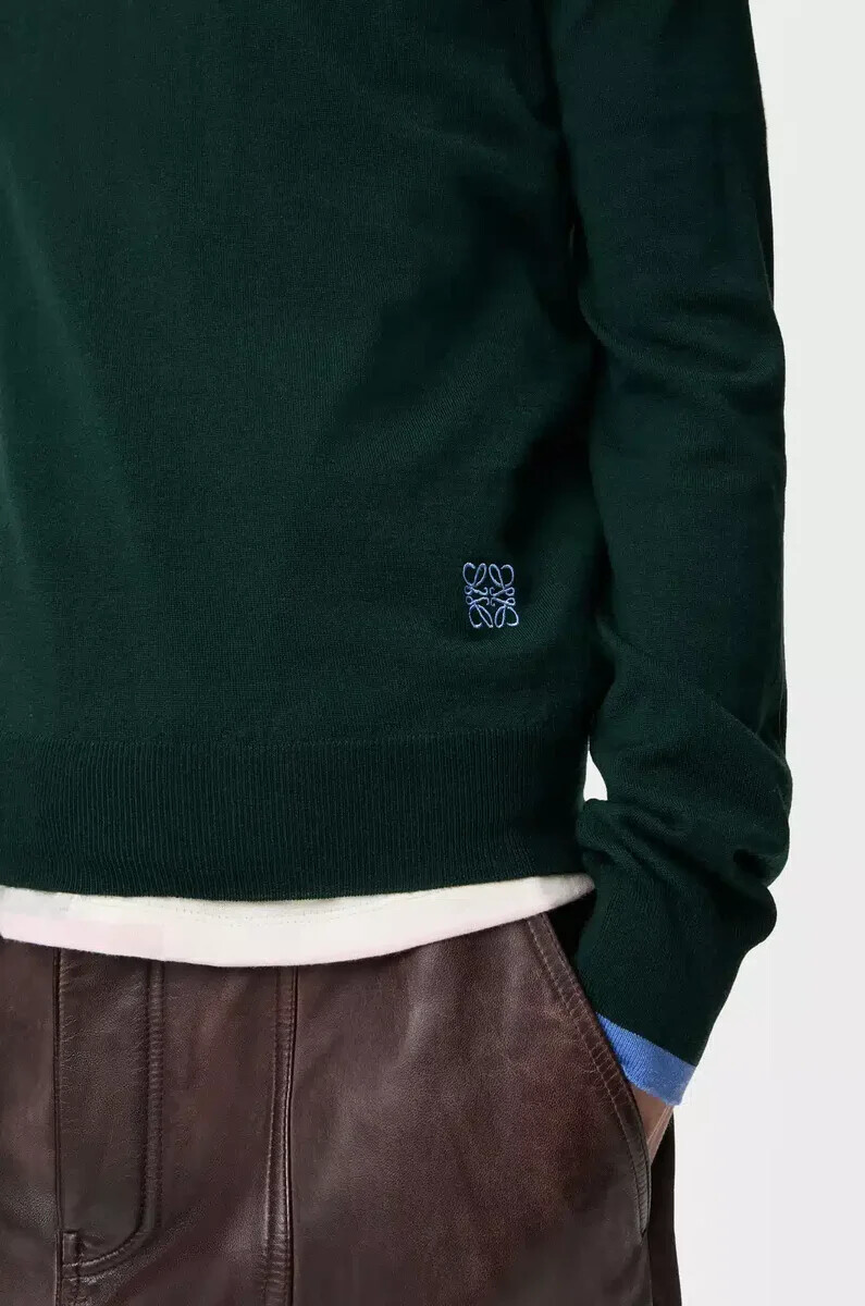 maglione in lana verdeblu