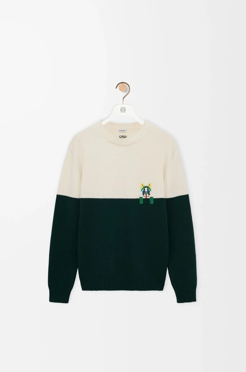 maglione in lana biancoverde