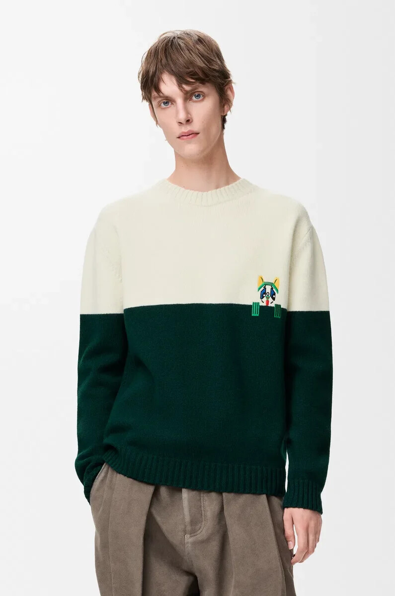maglione in lana biancoverde