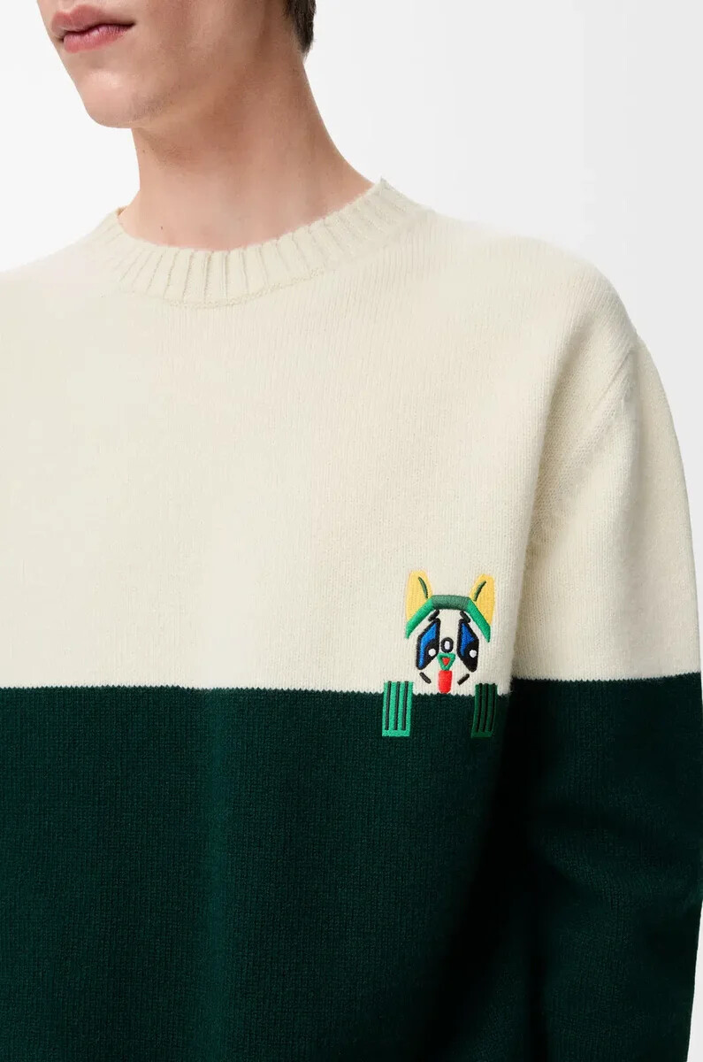 maglione in lana biancoverde