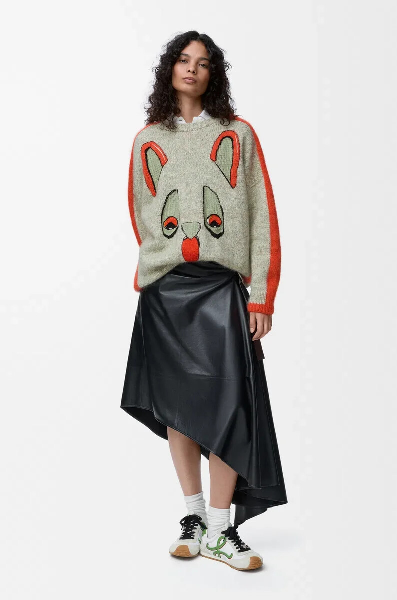 maglione in lana biancoarancioneblu