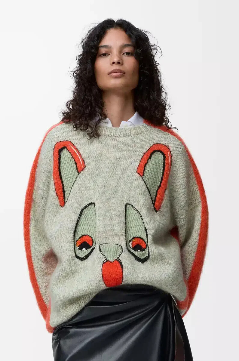 maglione in lana biancoarancioneblu