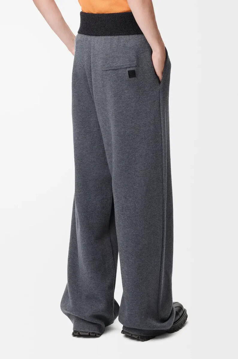 pantaloni in lana grigio melange