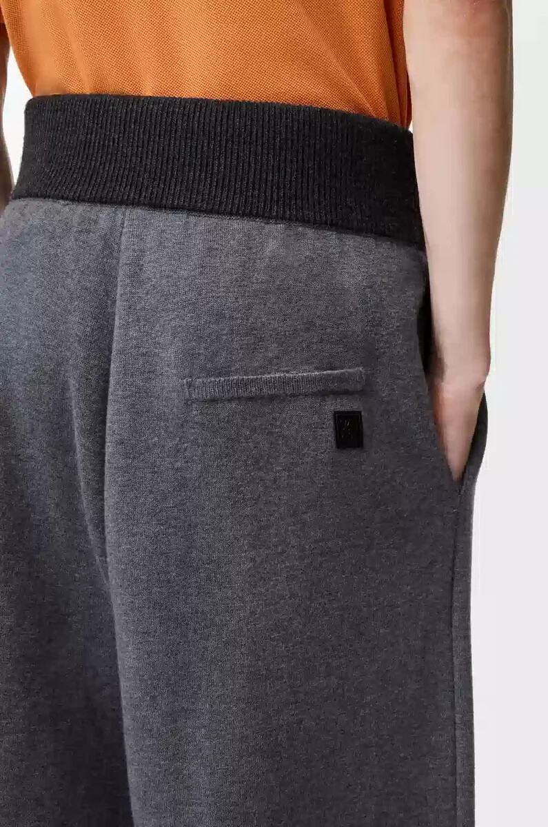 pantaloni in lana grigio melange
