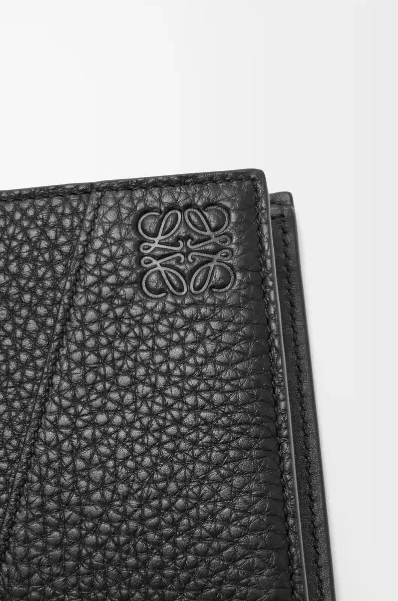 portafoglio bifold puzzle in morbida pelle di vitello granata nero