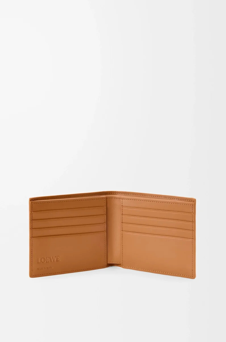 portafoglio bifold puzzle in morbida pelle di vitello grana light canyon brown