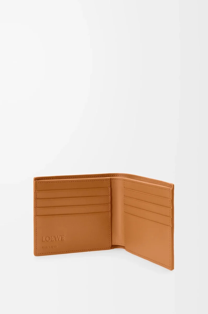 portafoglio bifold puzzle in morbida pelle di vitello grana light canyon brown