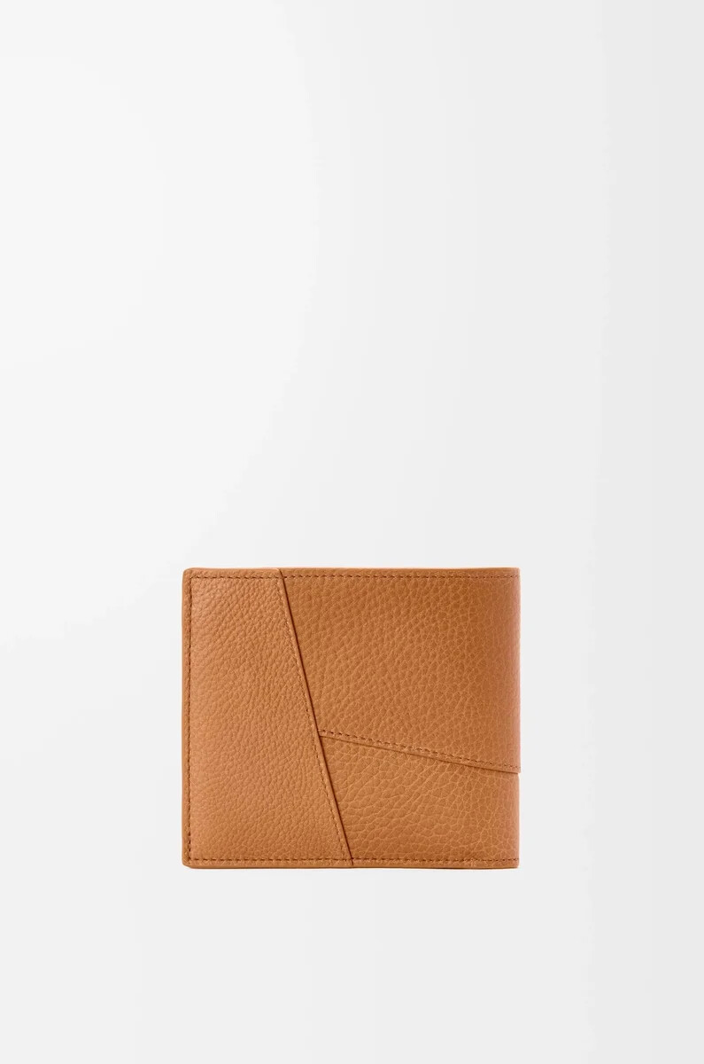 portafoglio bifold puzzle in morbida pelle di vitello grana light canyon brown