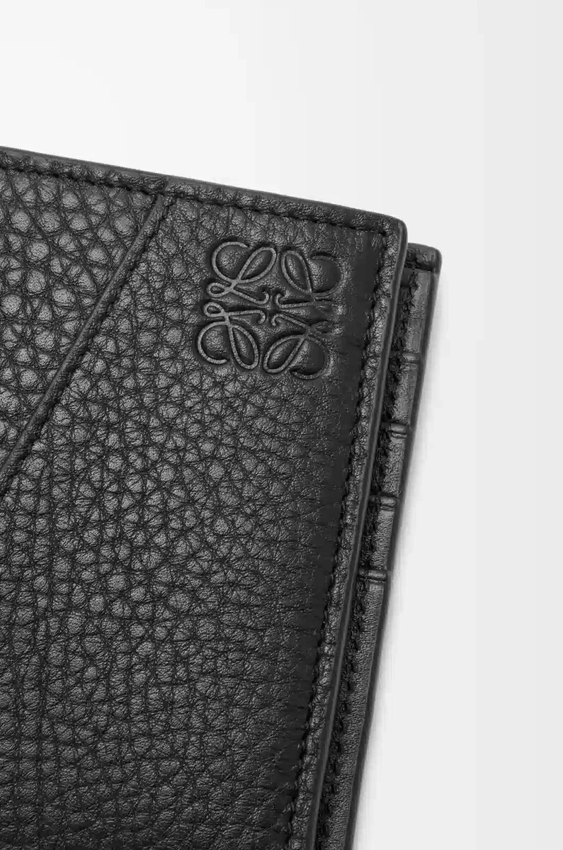 portafoglio portamonete bifold puzzle in morbida pelle di vitello granata nero