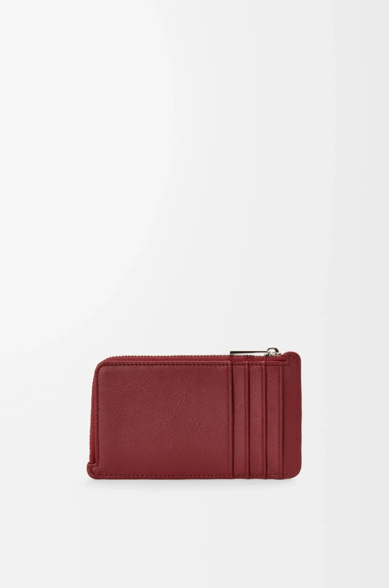 porta carte di credito in vitello classico burnt red
