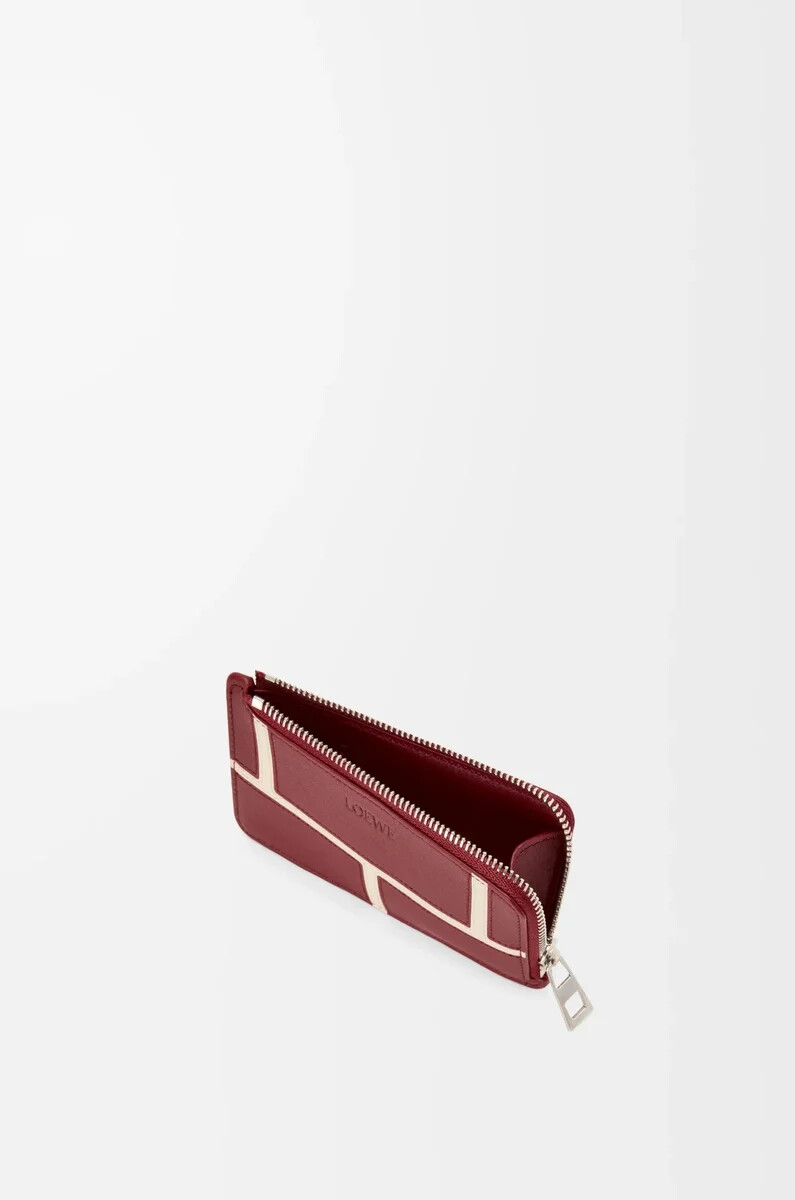 porta carte di credito in vitello classico burnt red