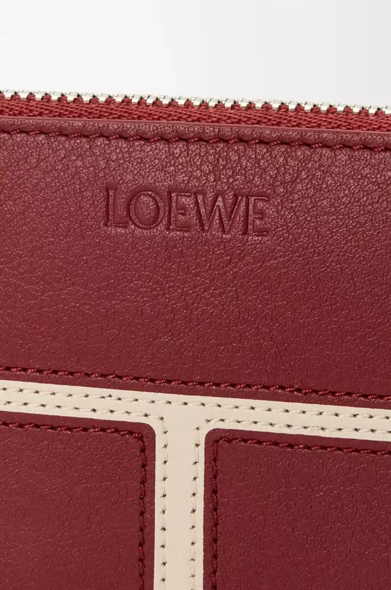 porta carte di credito in vitello classico burnt red