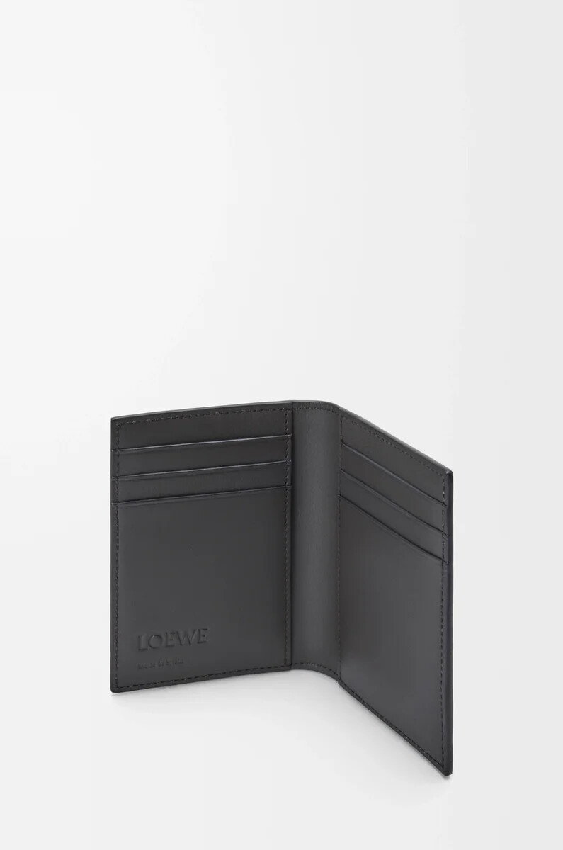 portacarte bifold puzzle in pelle di vitello classica grigio asfaltoblu tempesta
