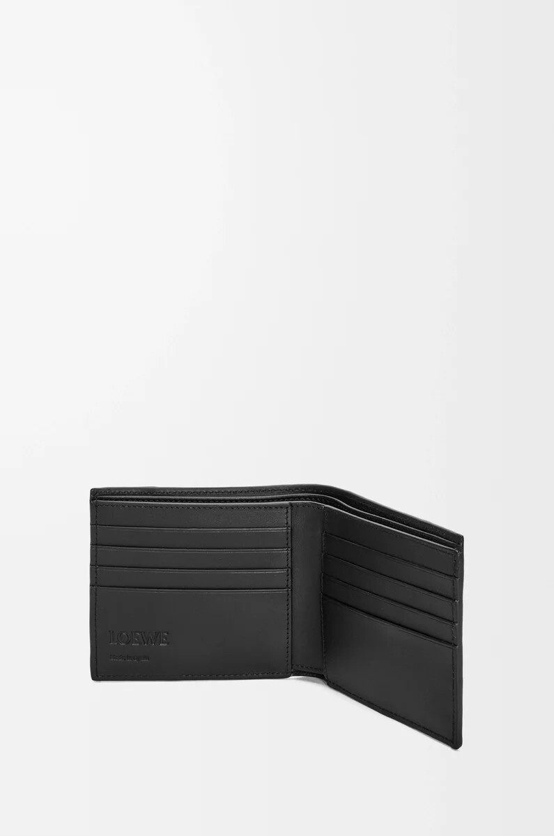 portafoglio bifold puzzle in pelle di vitello classica nero