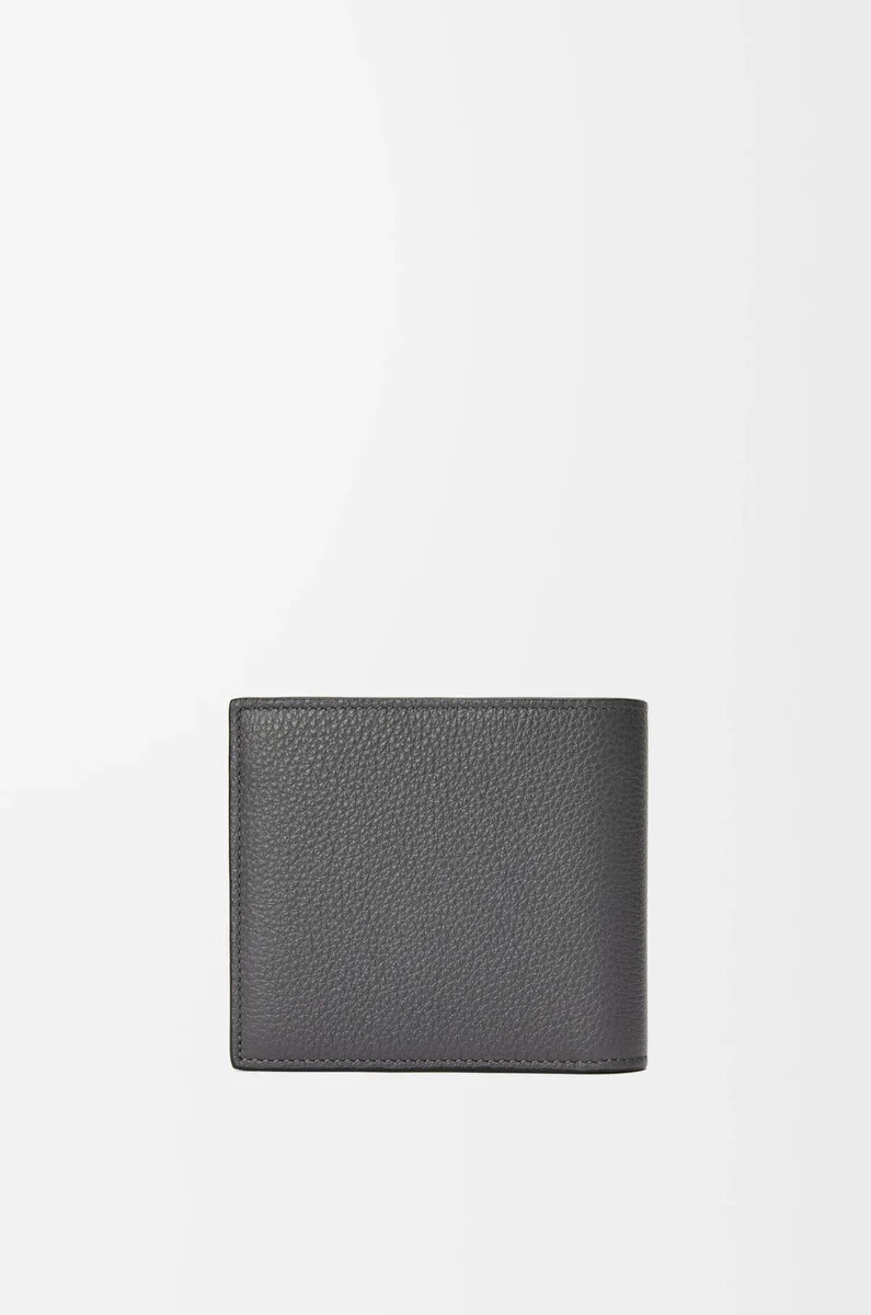 portafoglio portamonete bifold in morbida pelle di vitello granata antracite