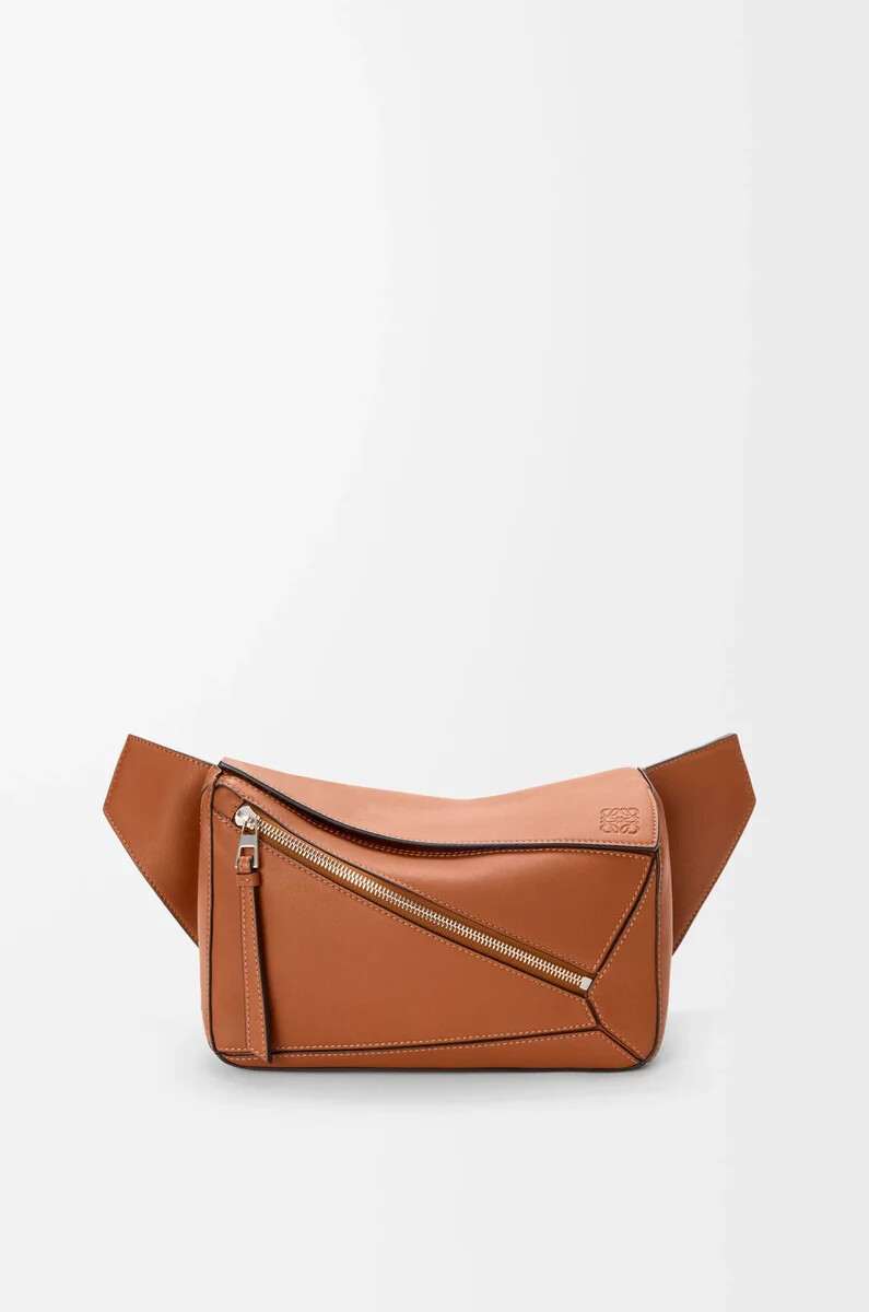 marsupio puzzle piccolo in vitello classico tan