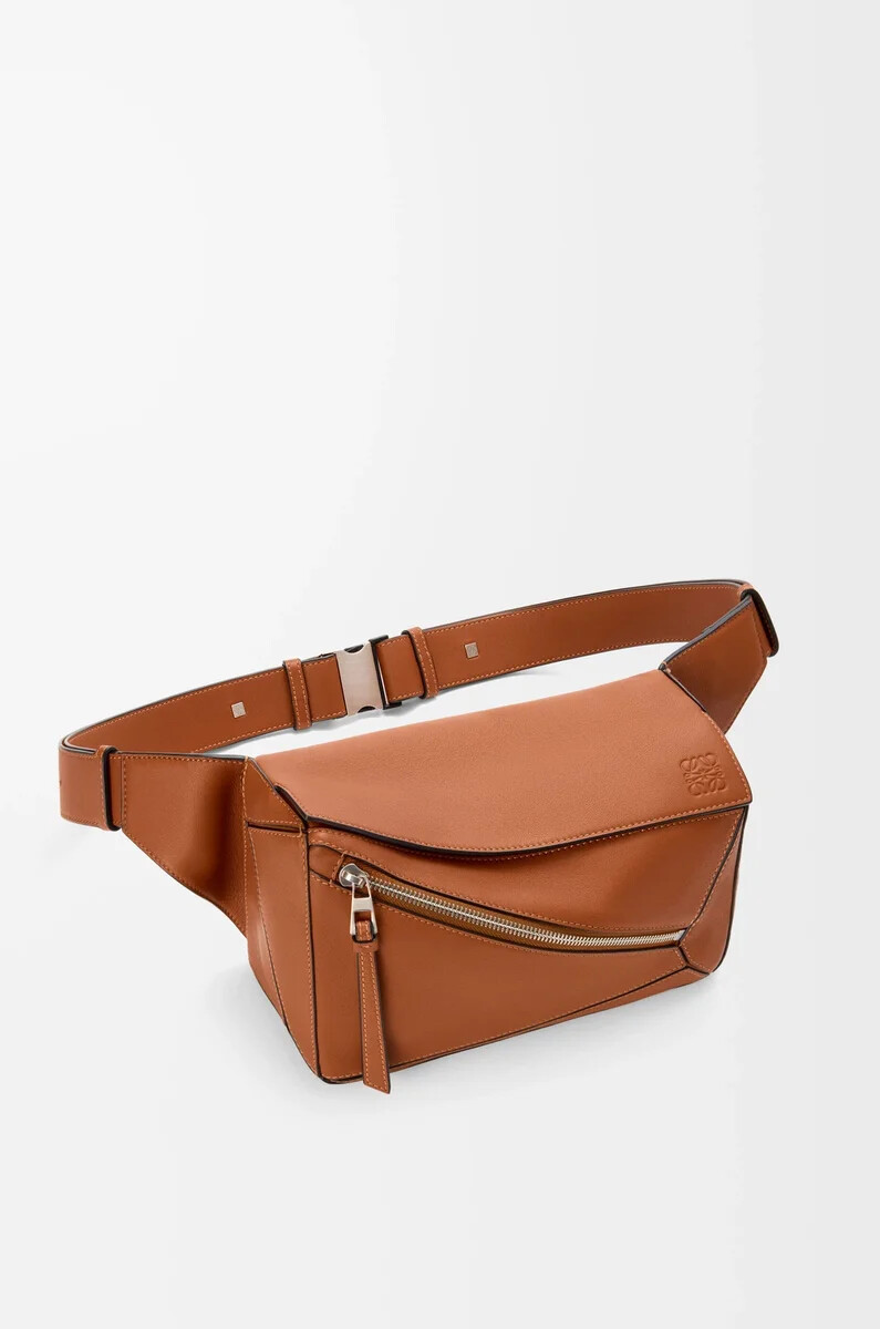 marsupio puzzle piccolo in vitello classico tan