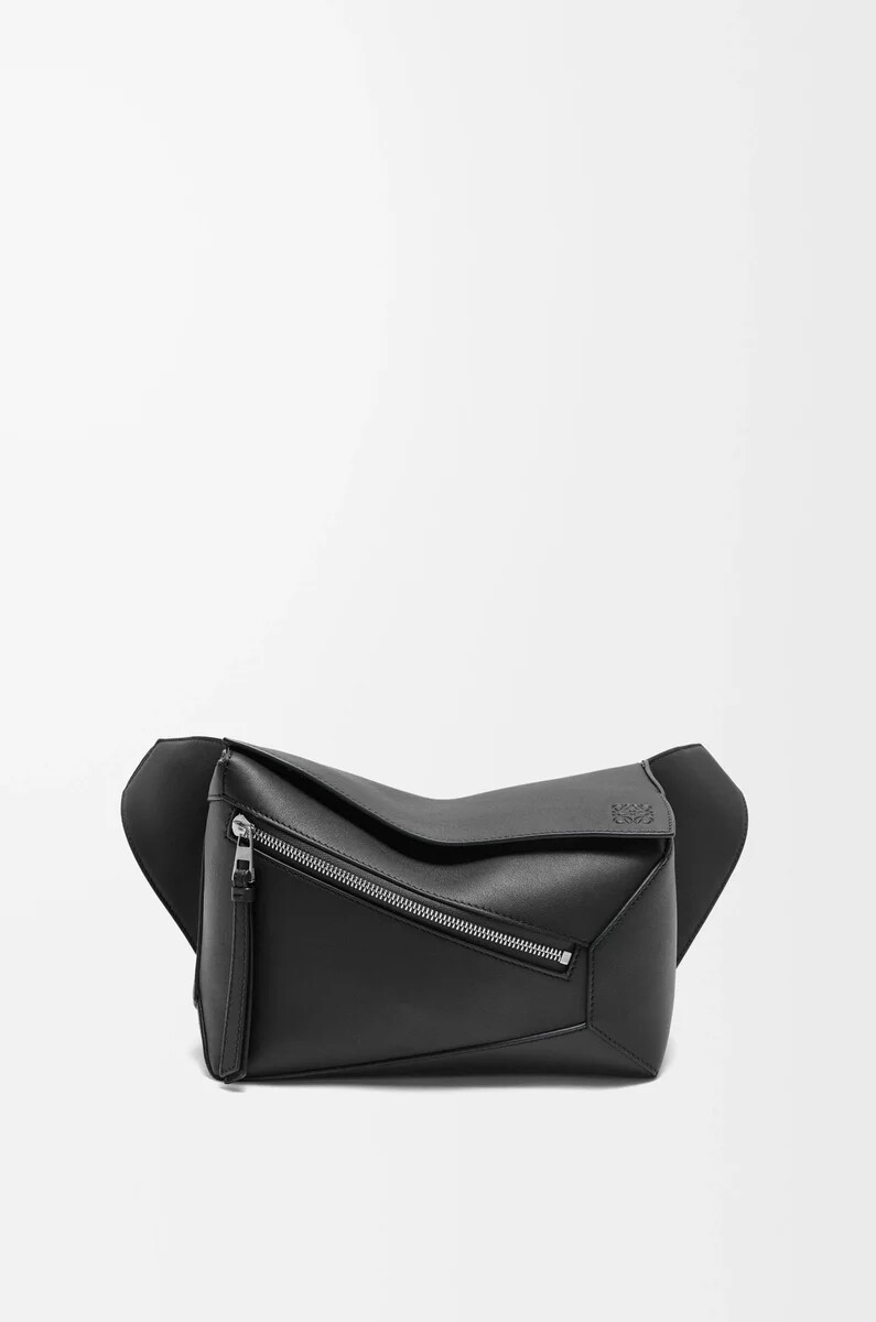 marsupio puzzle edge piccolo in pelle di vitello classica nero