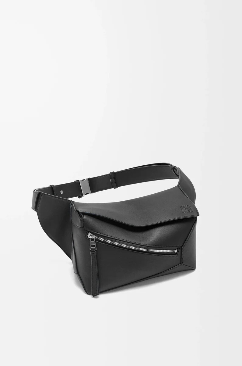 marsupio puzzle edge piccolo in pelle di vitello classica nero