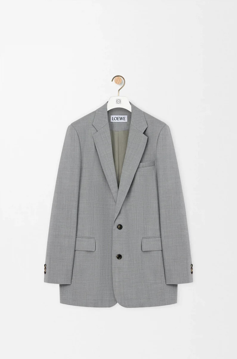 giacca in lana grigio