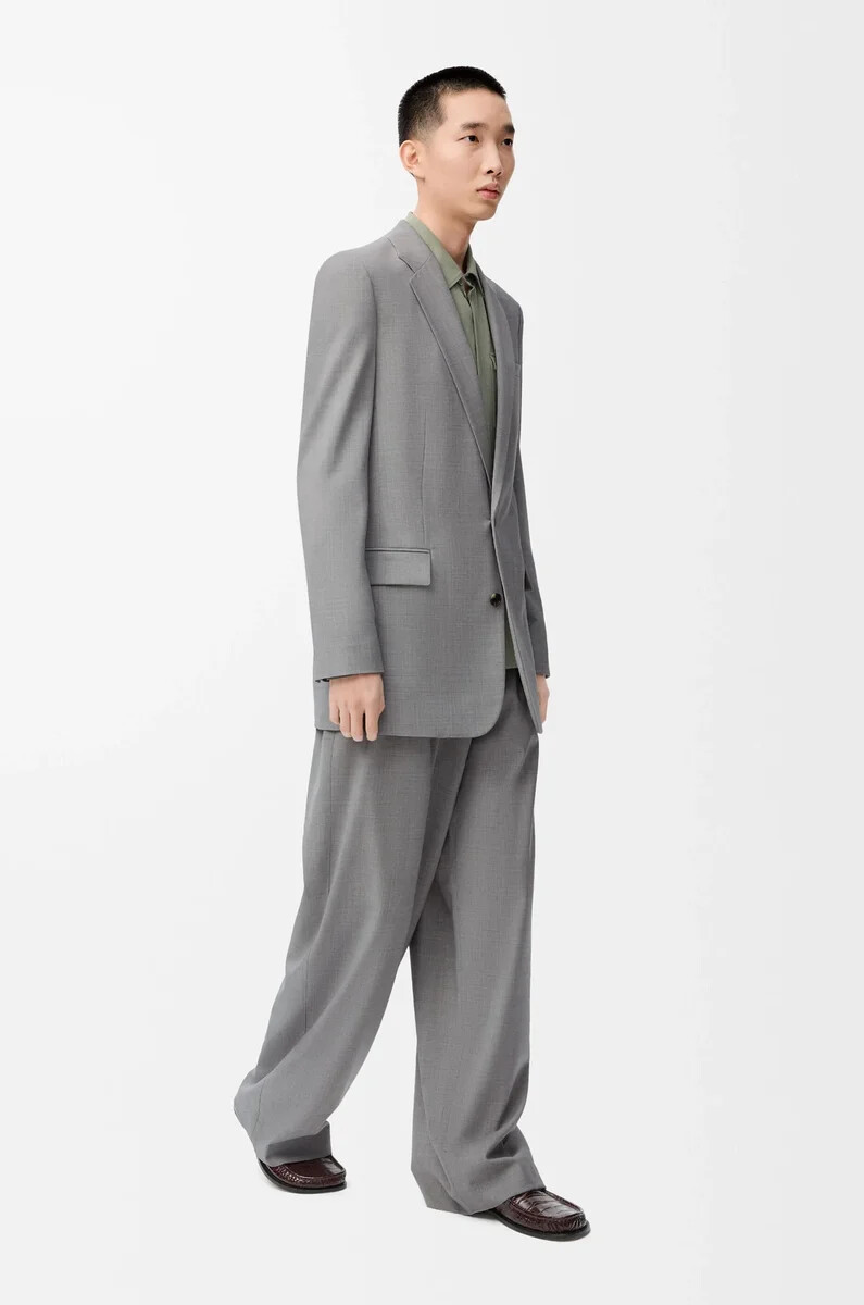 giacca in lana grigio