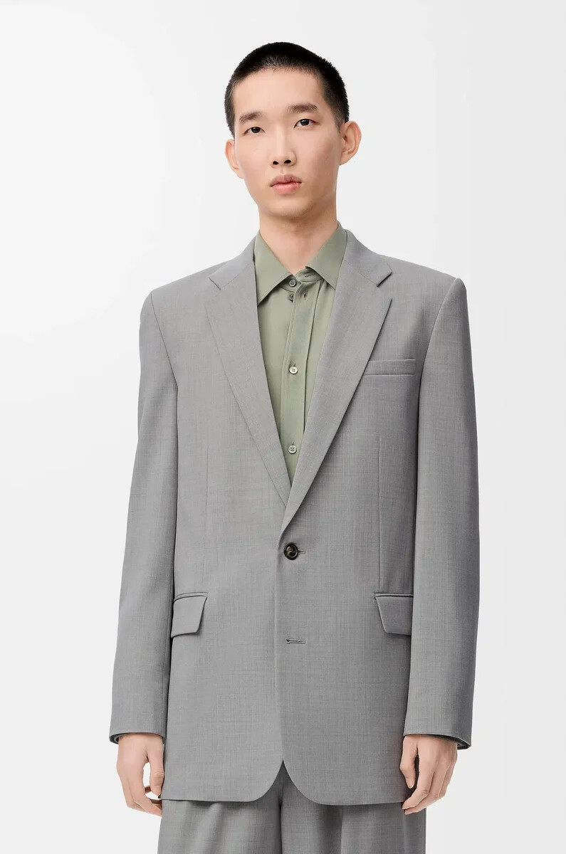 giacca in lana grigio
