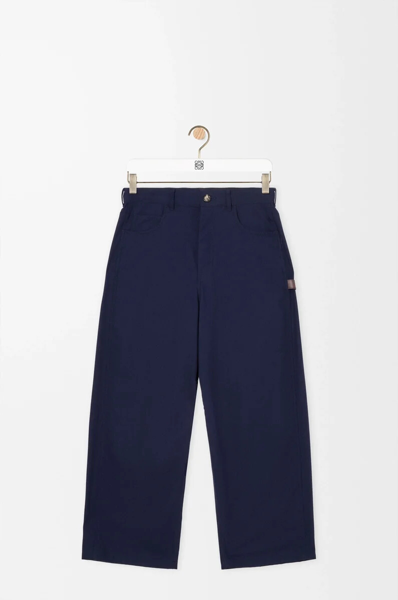pantaloni da carpentiere in cotone blu navy