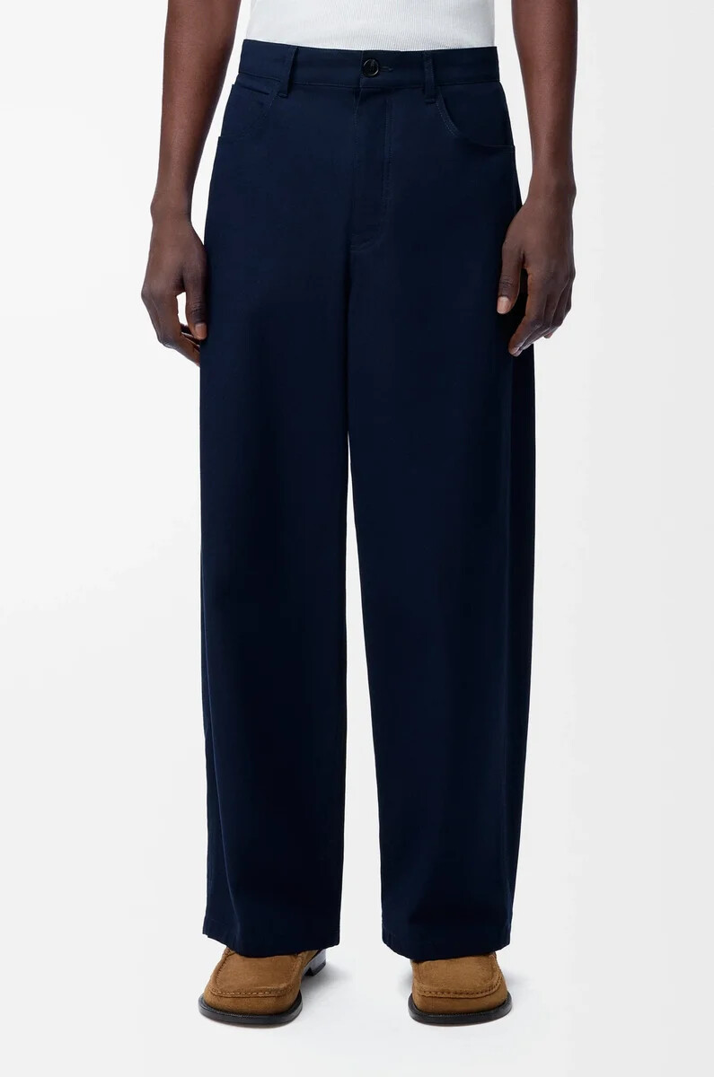 pantaloni da carpentiere in cotone blu navy