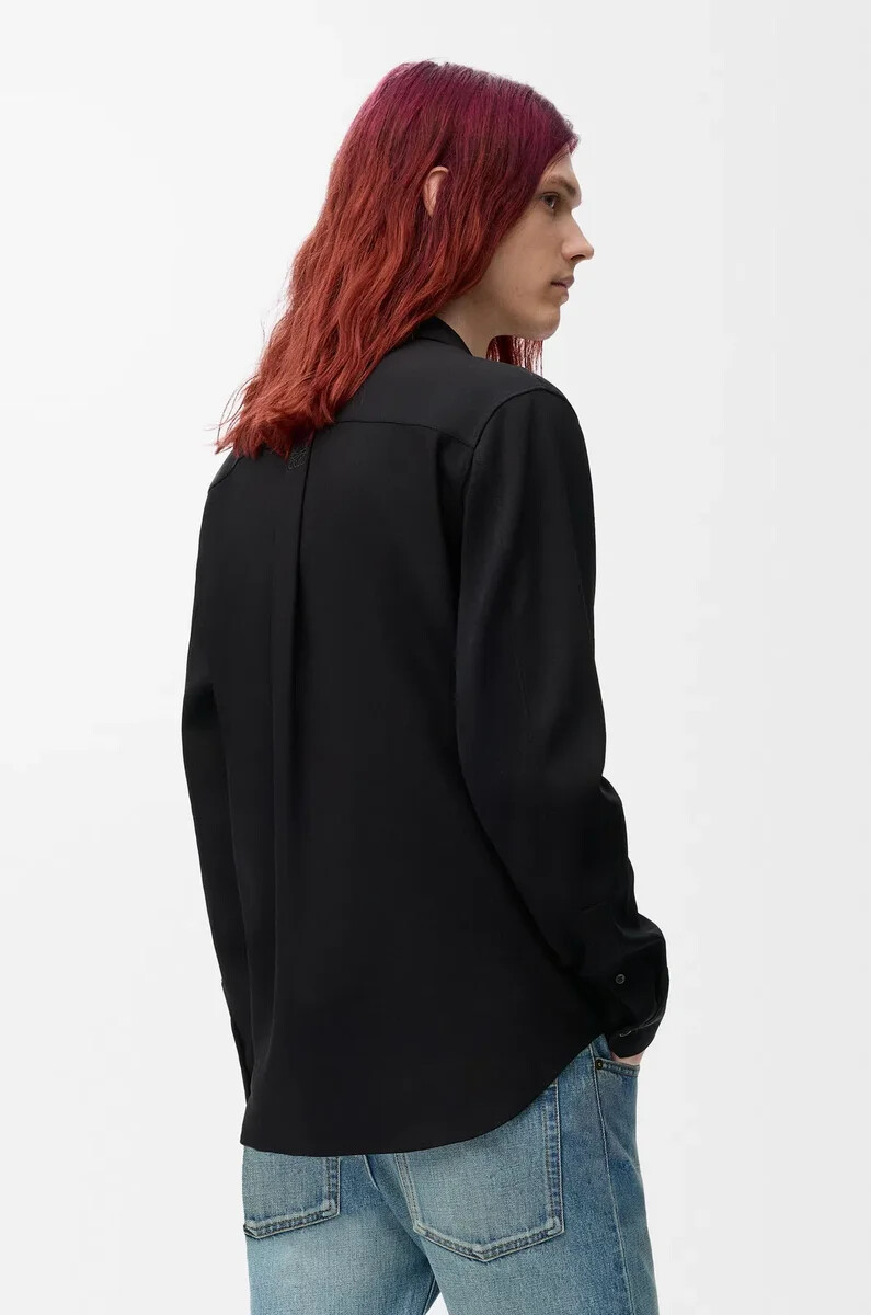 camicia in misto viscosa nero