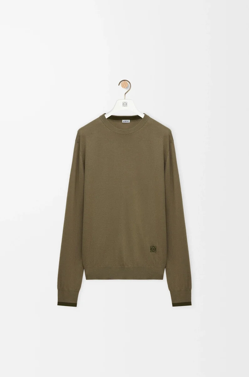 maglione in lana verdeverde kaki