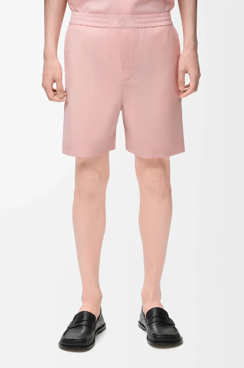 pantaloncini in lana corallo
