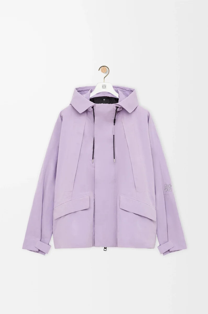 parka corto in cotone tecnico lilla