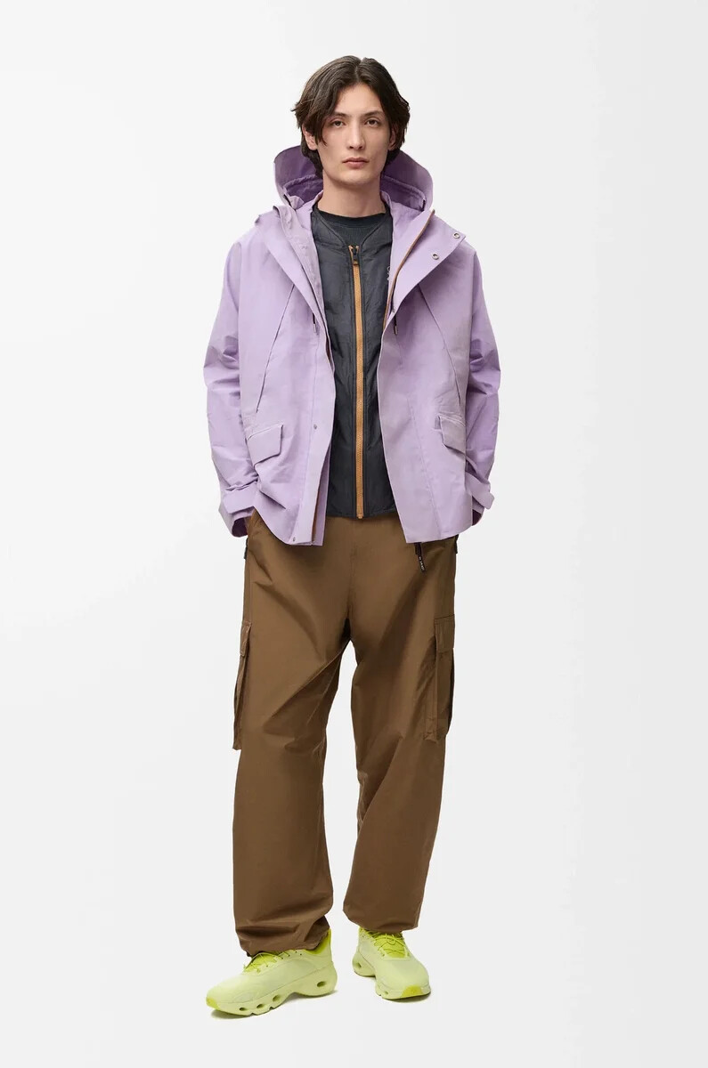 parka corto in cotone tecnico lilla