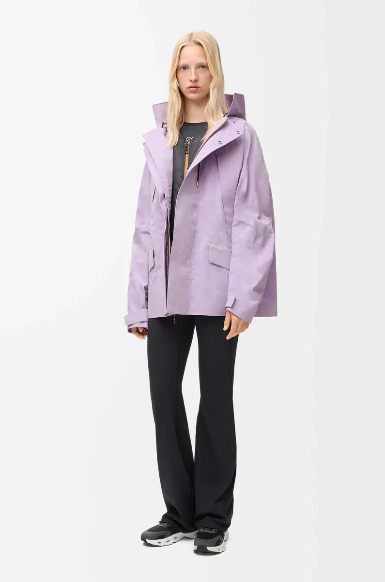 parka corto in cotone tecnico lilla