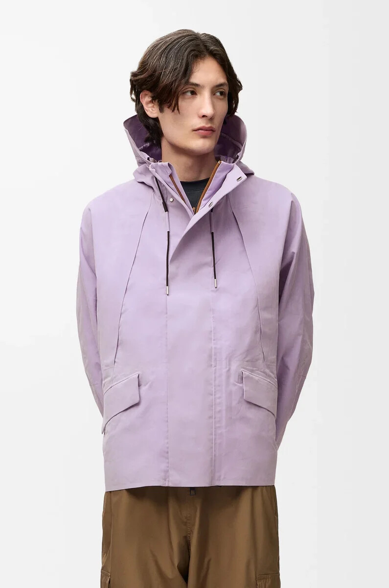parka corto in cotone tecnico lilla