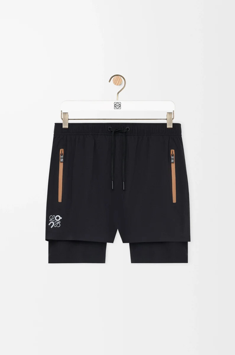 pantaloncini sportivi in shell tecnico neri