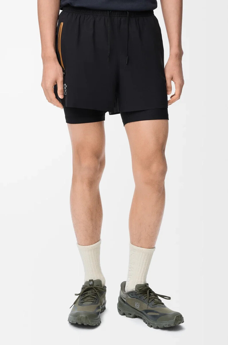 pantaloncini sportivi in shell tecnico neri