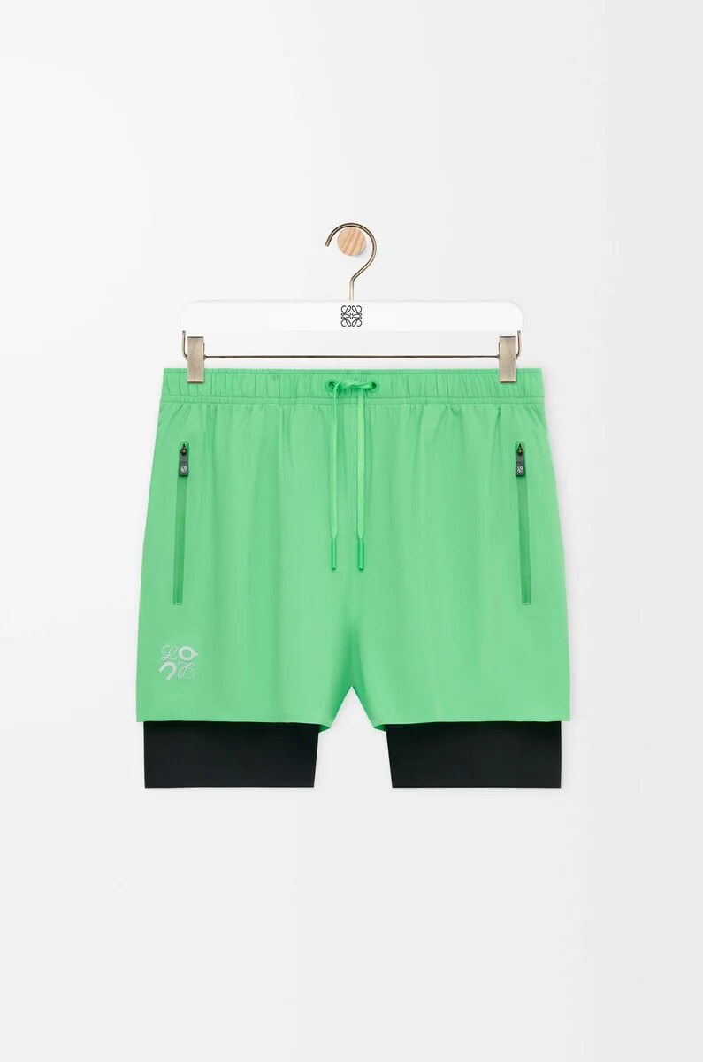 pantaloncini sportivi in shell tecnico verde