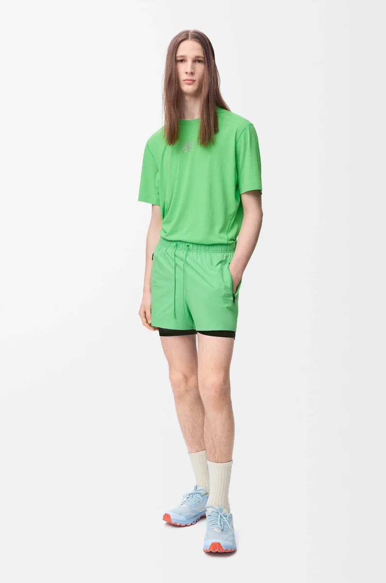 pantaloncini sportivi in shell tecnico verde