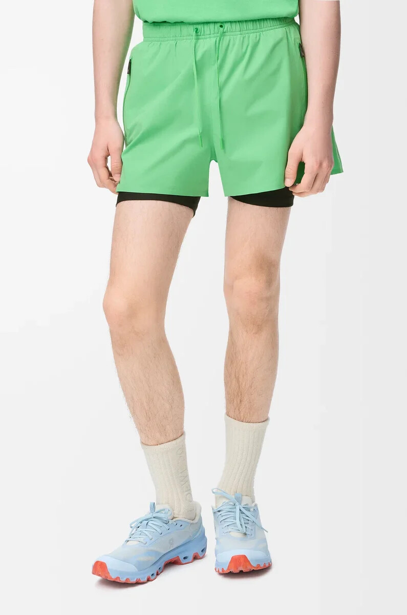 pantaloncini sportivi in shell tecnico verde