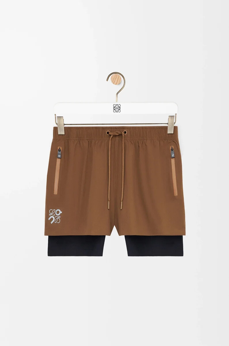 pantaloncini sportivi in shell tecnico toffee