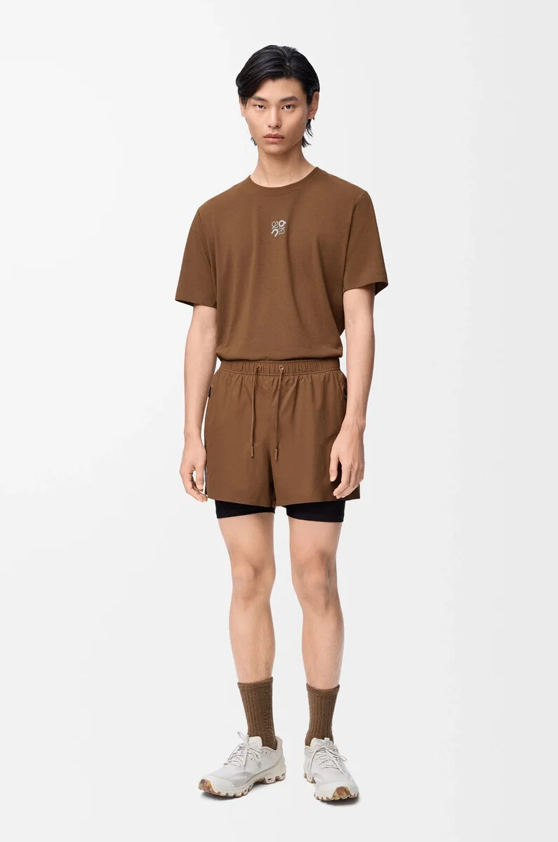 pantaloncini sportivi in shell tecnico toffee