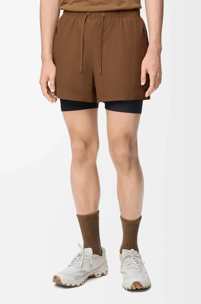pantaloncini sportivi in shell tecnico toffee