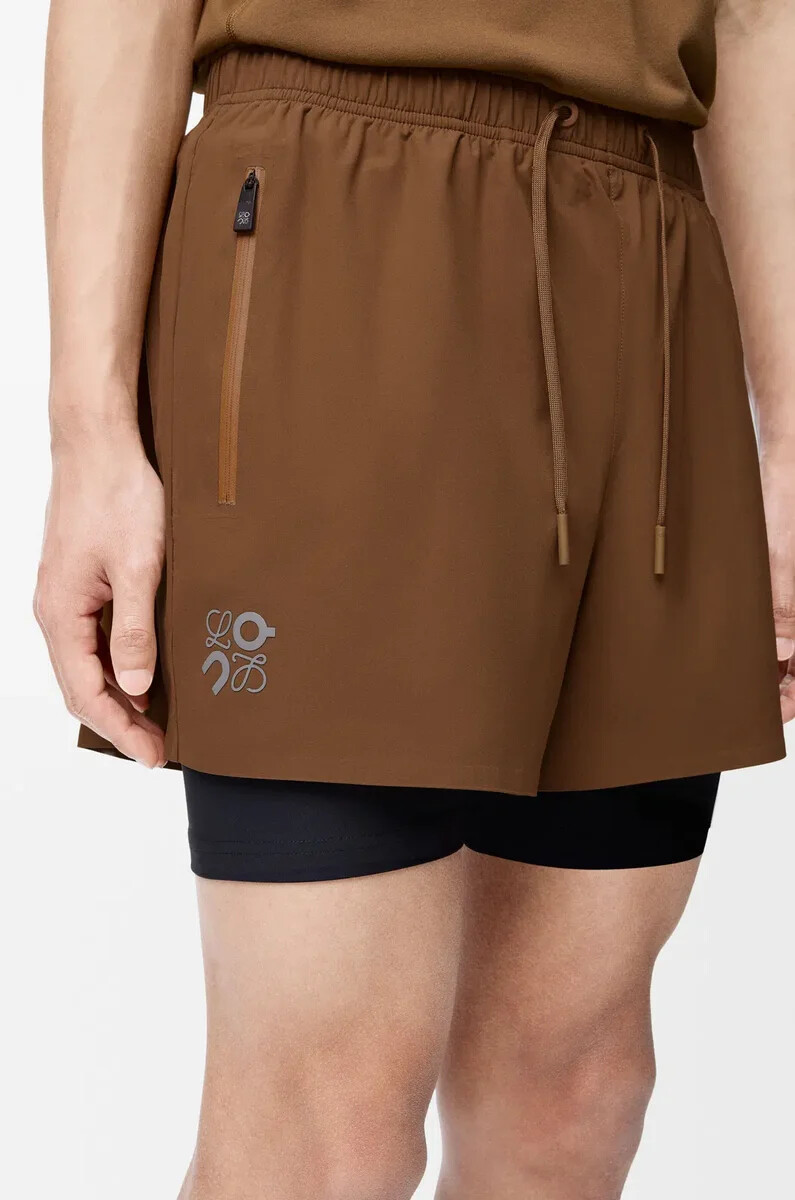 pantaloncini sportivi in shell tecnico toffee