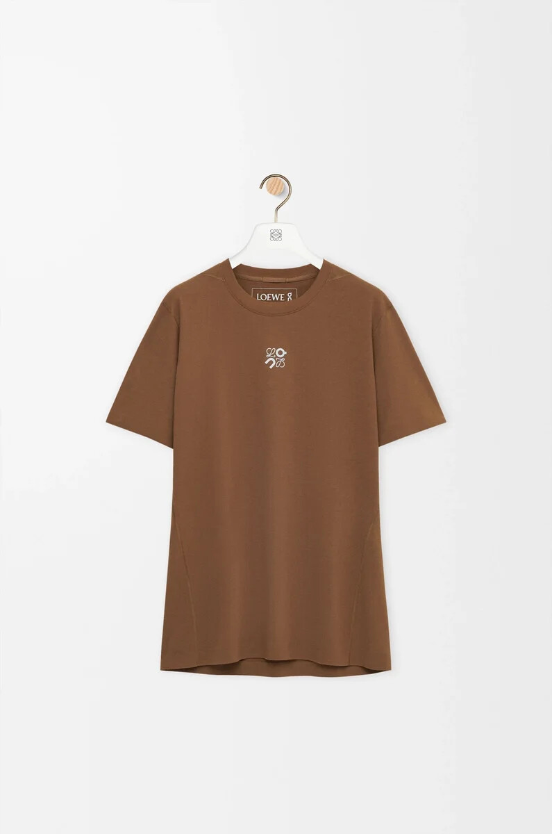 t-shirt attiva in jersey tecnico toffee