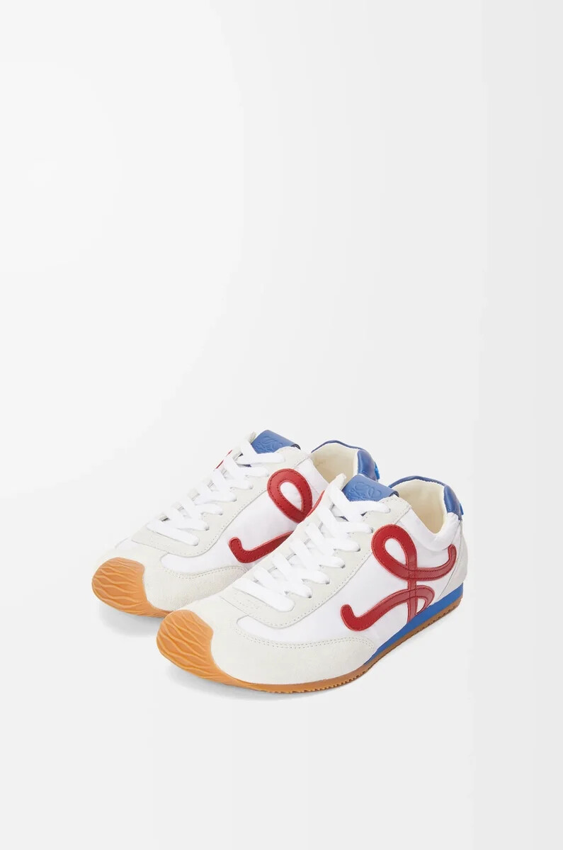 ballet runner 2.0 in nylon e vitello biancorossoblu