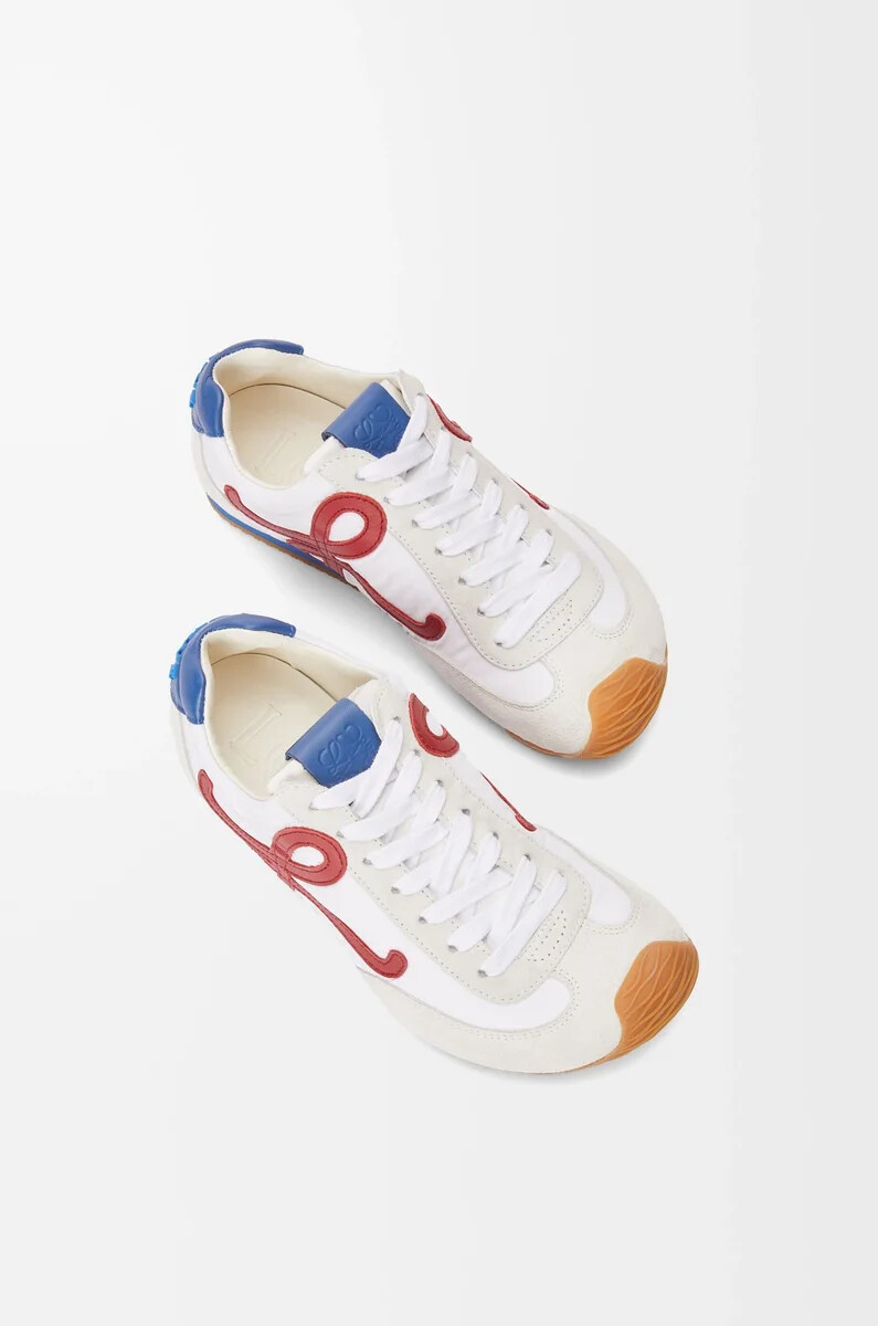 ballet runner 2.0 in nylon e vitello biancorossoblu