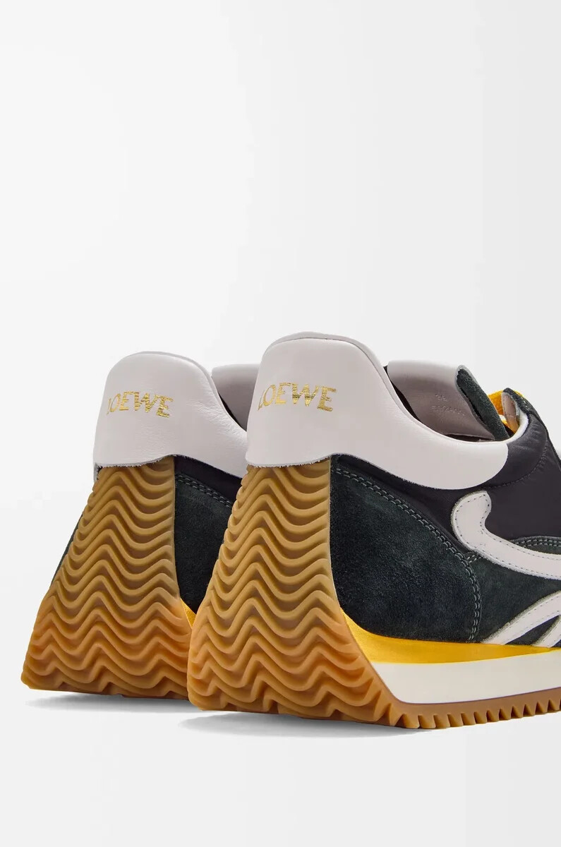 flow runner 2.0 in nylon e suede nerobiancocachi