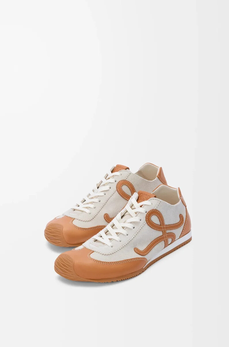 ballet runner 2.0 sfoderata in pelle di cervo e vitello conciato al vegetale soft whitetan