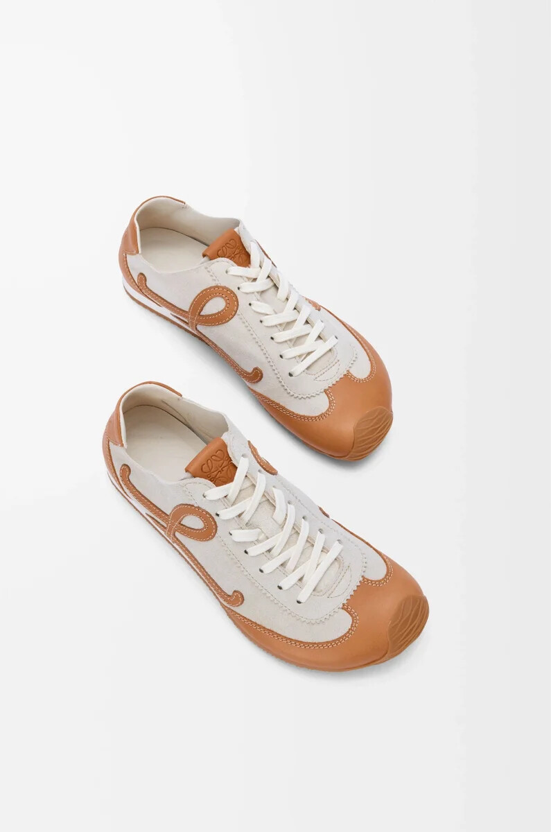 ballet runner 2.0 sfoderata in pelle di cervo e vitello conciato al vegetale soft whitetan
